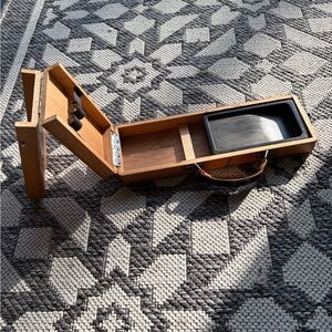 Vintage Sumi Japanese Calligraphy Wooden Box and Ink Block